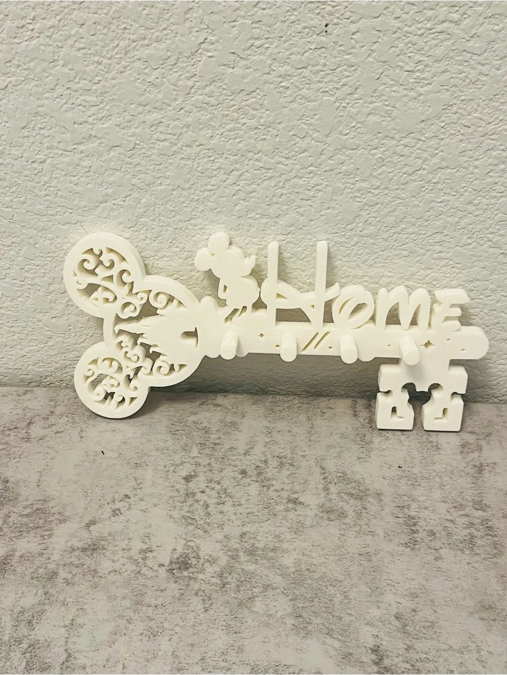White 'Home' Decorative Wall Key Hook